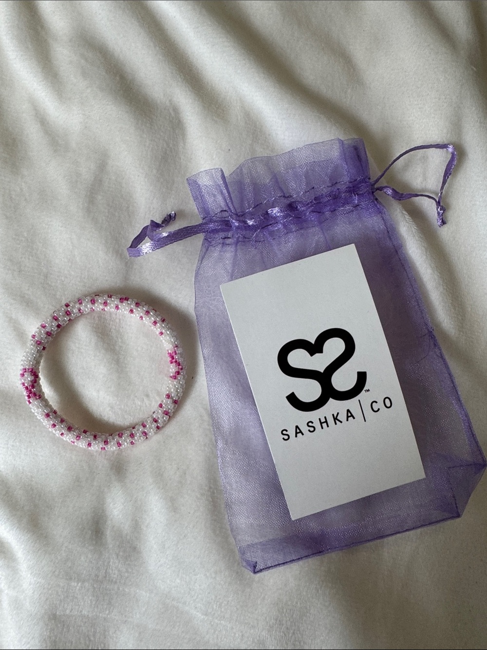 Sashka Co. Beaded Bracelet Breast Cancer Bracelet